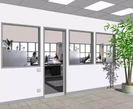 Vetrate in alluminio per uffici installate